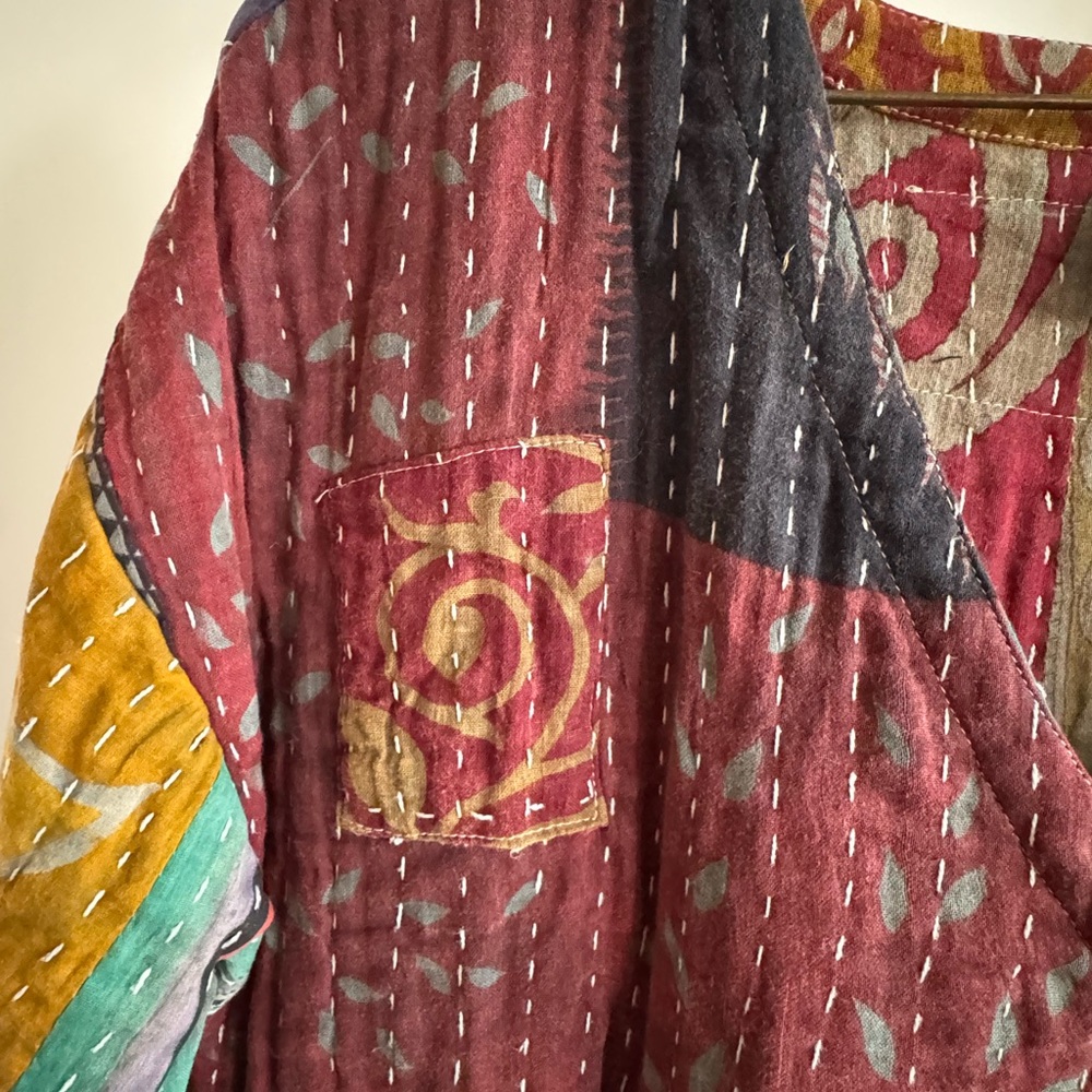 Jaded Gypsy Kantha Sunrise Midi Dress . One Size Multicolor NWOT - Picture 8 of 9